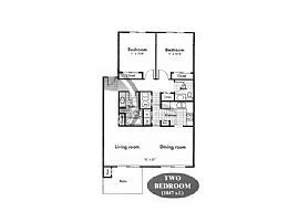 2 Bedroom, 1.5 Bath Apartment with 1,047 Sq. Ft. 